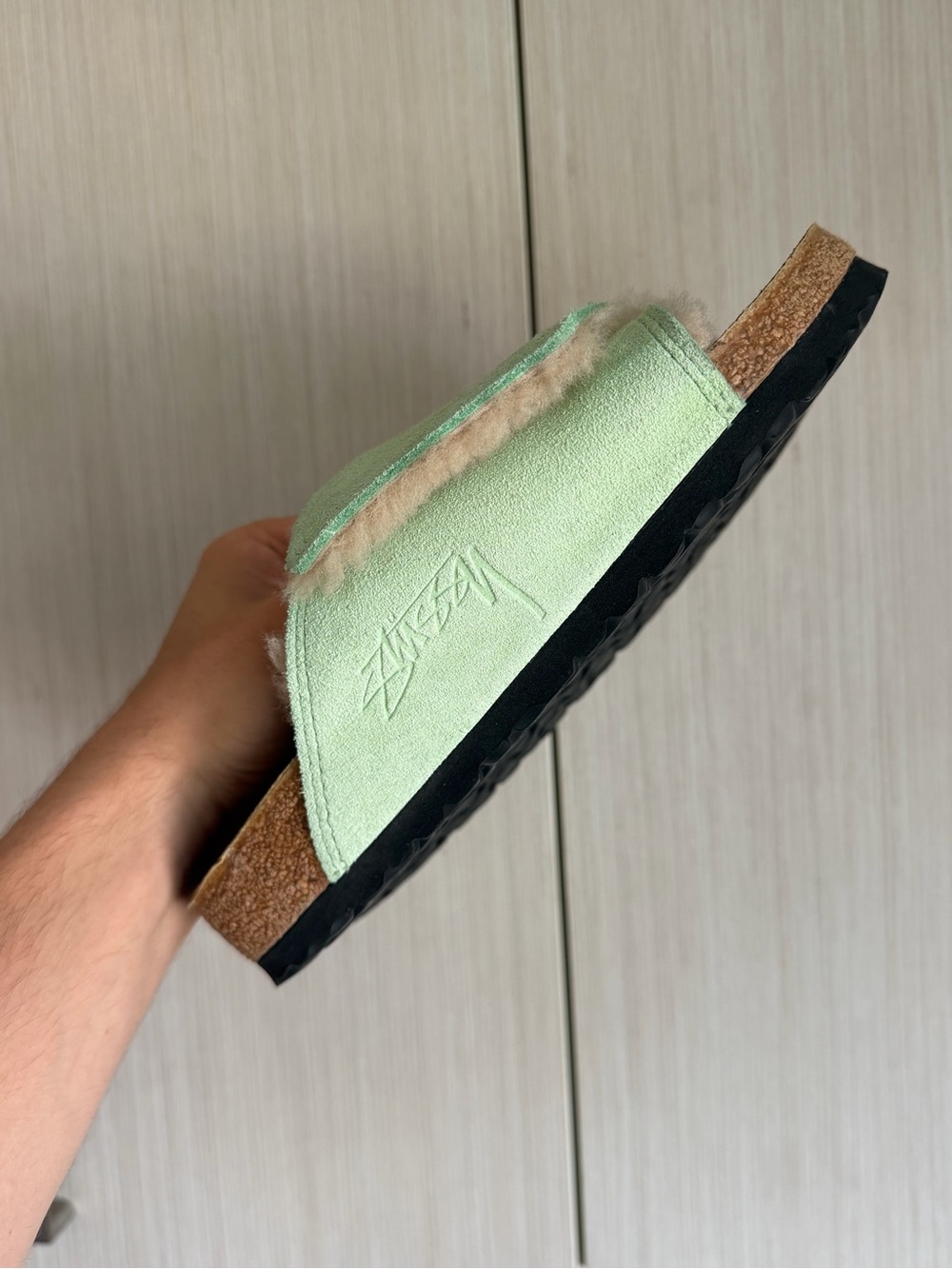 Stussy × BIRKENSTOCK Solana Green Slides